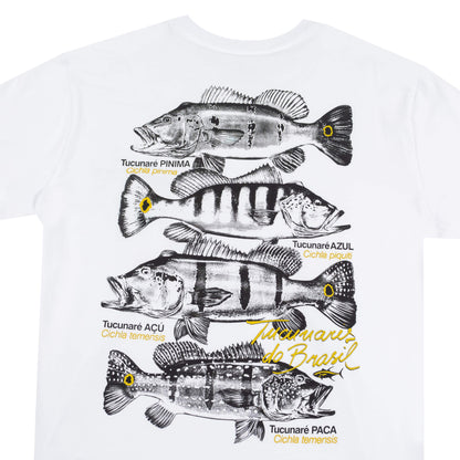 Camiseta Yellowfin Tucunaré do Brasil Branca