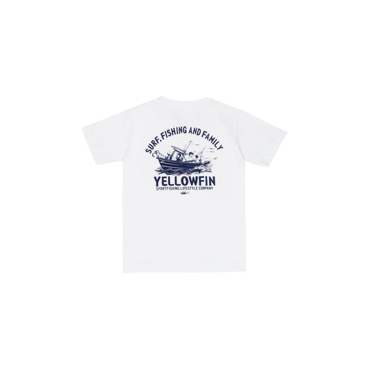 Camiseta Yellowfin Kids Pai e Filho Branca