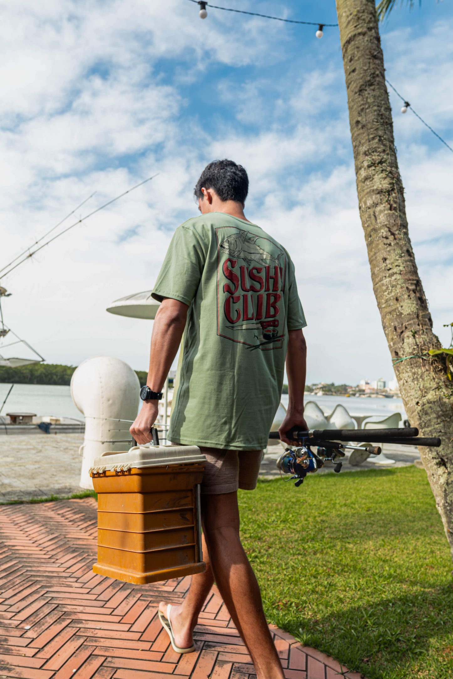 Camiseta Yellowfin Sushi Club Masculino Verde