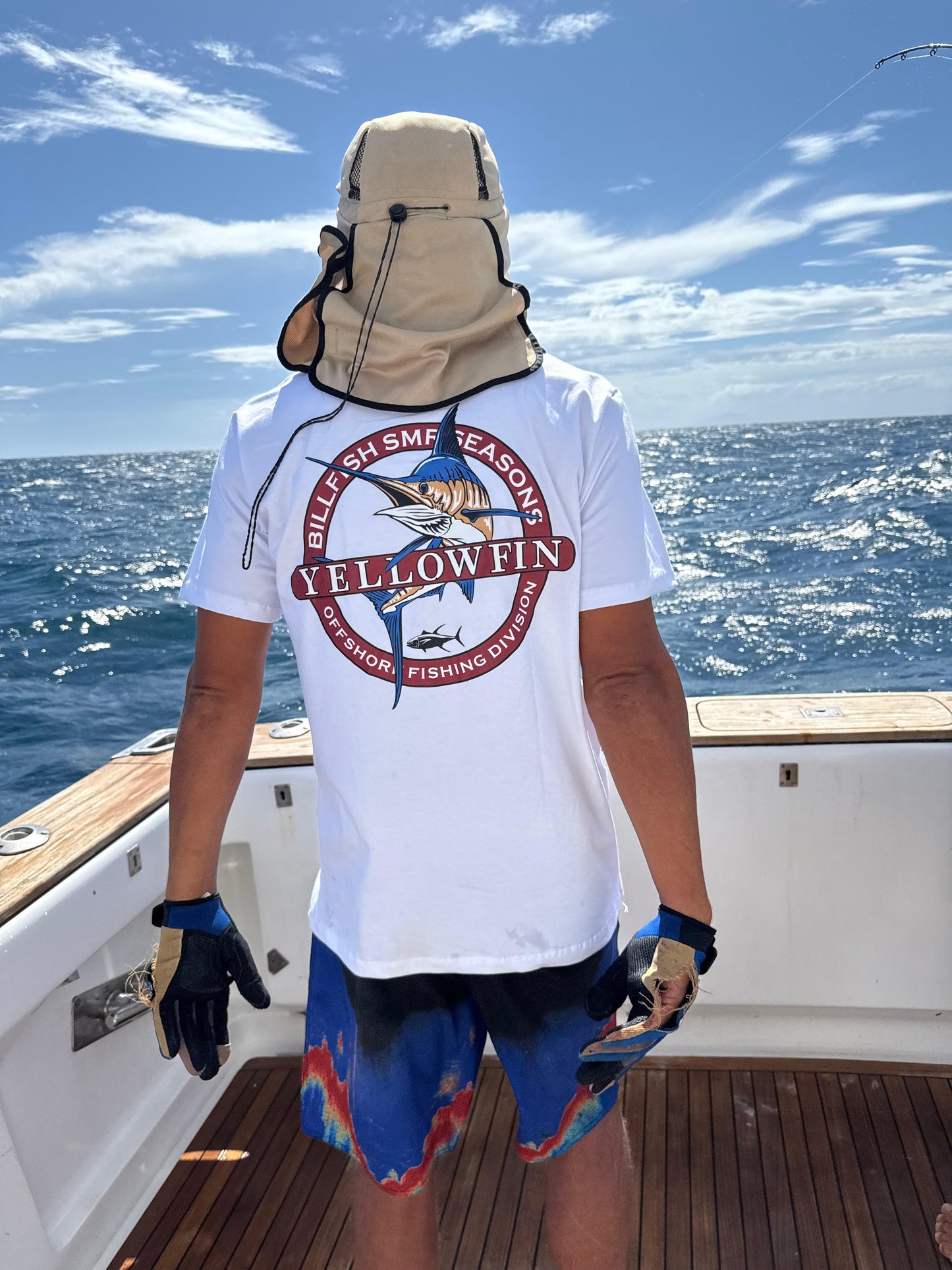 Camisa Yellowfin Billfish Season Branca