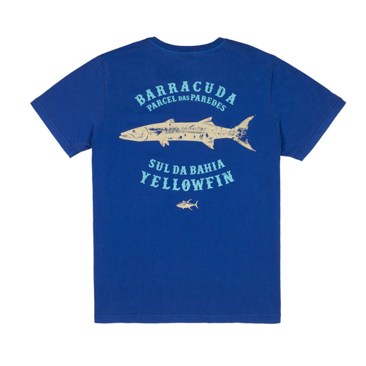 Camisa Yellowfin Barracuda Azul Estonada