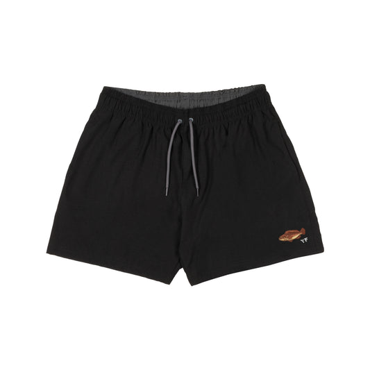Short Yellowfin Liso com Elástico Garoupa Preto