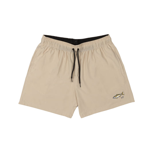 Short Yellowfin Liso com Elástico Olhete Caqui